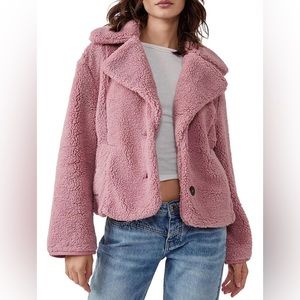 Free People Joplin Cozy Jacket XS Pink